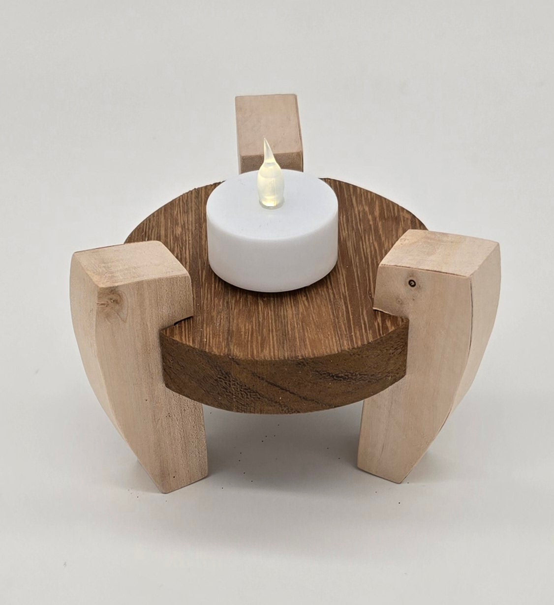 Teak Candle Holder