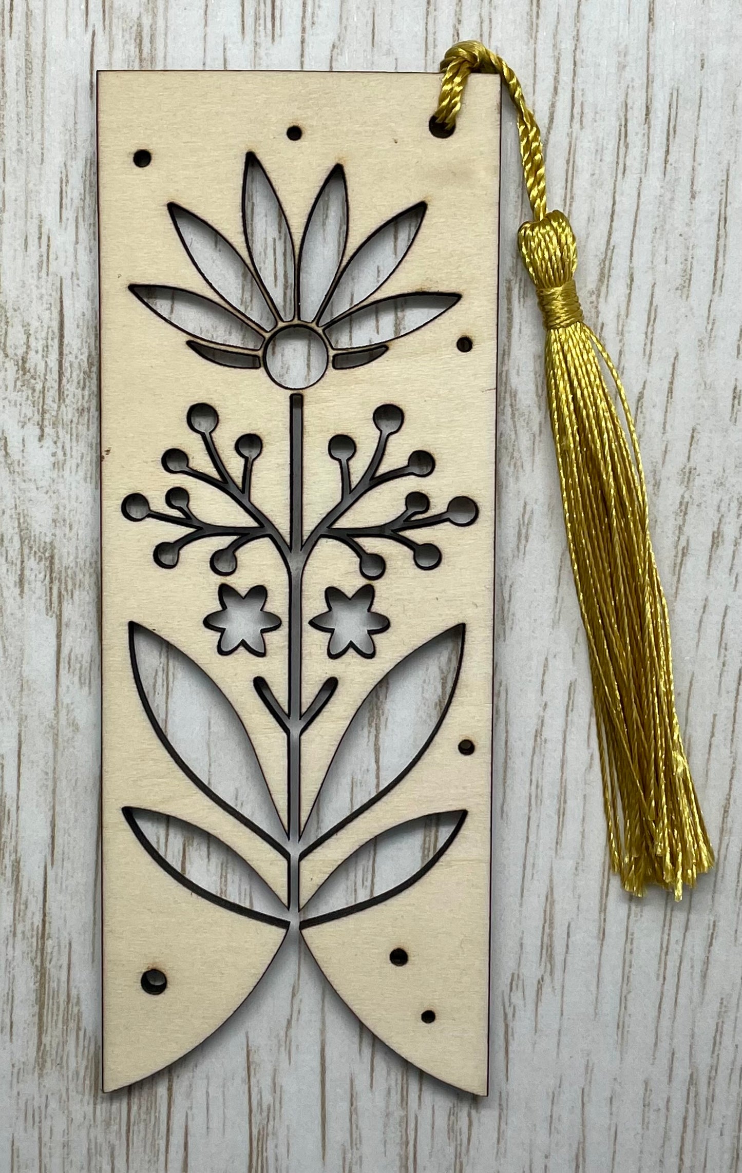 Wooden bookmark with tassel (6")