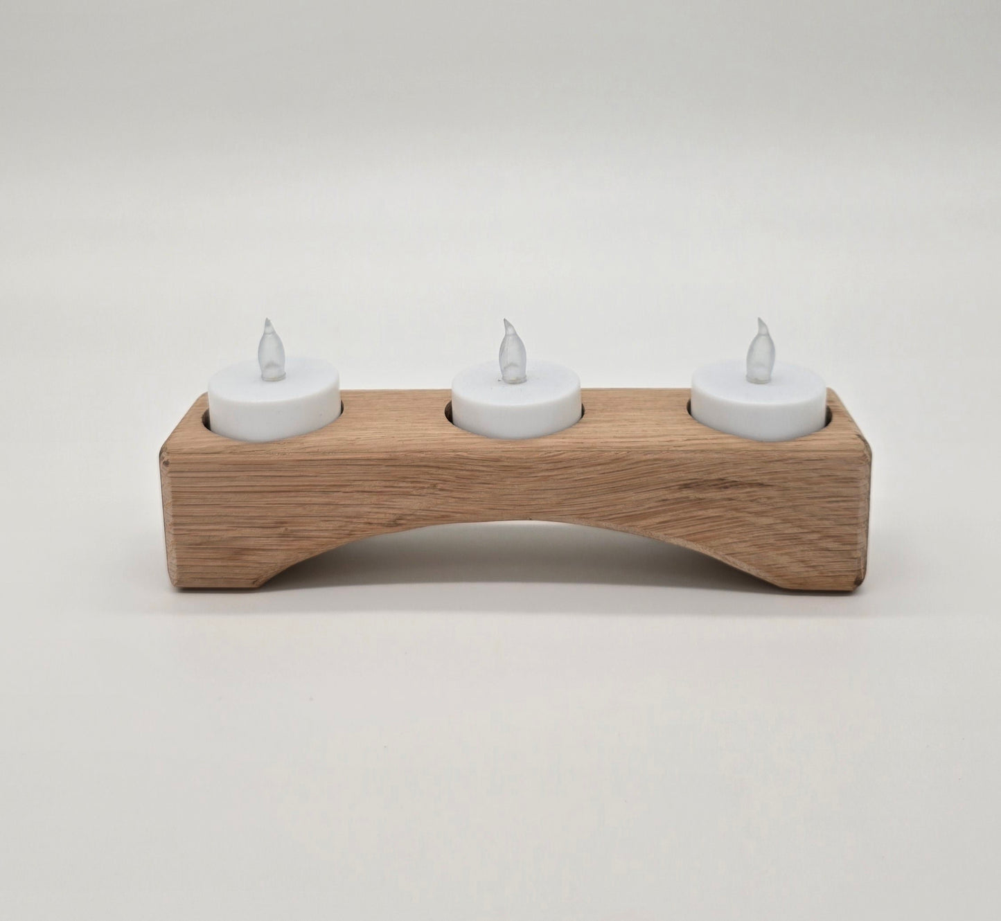 Oak Triple Candle Holder