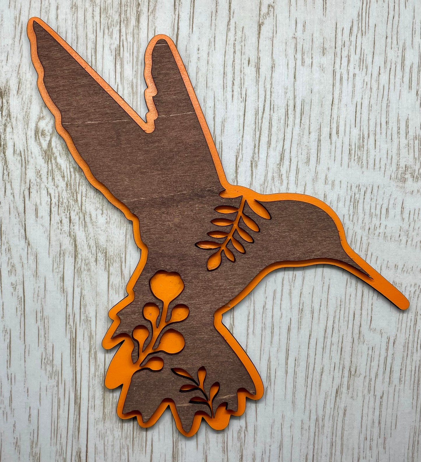 Wooden Layered Hummingbird (Orange)