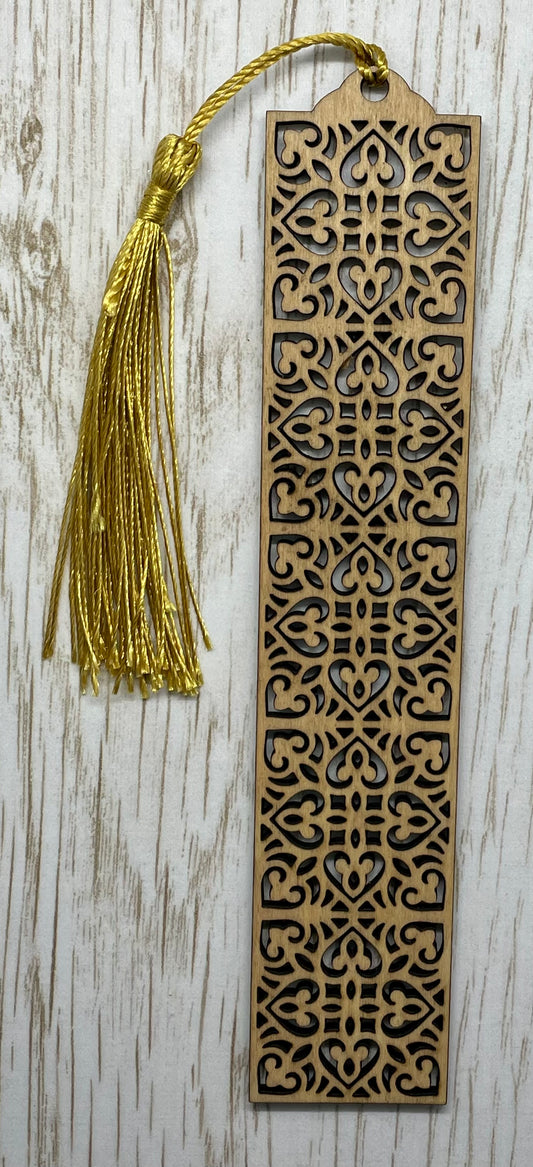 Wooden bookmark with tassel (6")