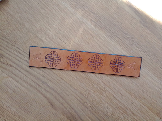 Hand-Stamped Veg Tanned Leather Bookmark