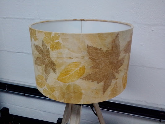 Eco-printed Lampshade on Vintage Linen