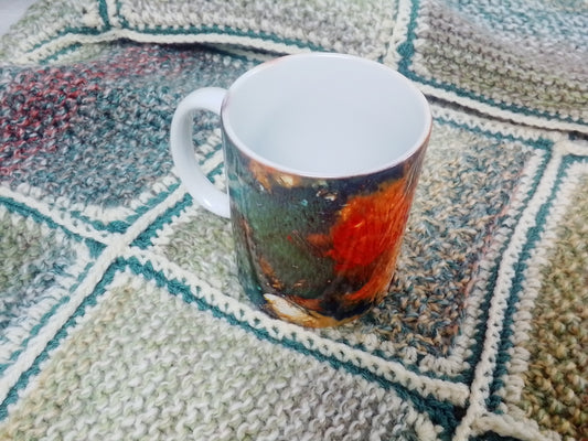 Mug: abstract orange and green