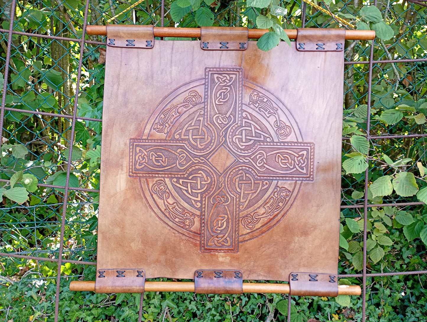 Leather wall hanging