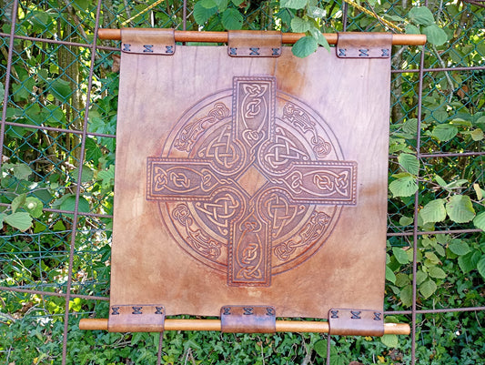 Leather wall hanging